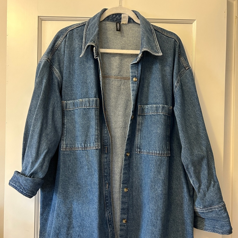 Dark Blue Oversized Denim Shirt